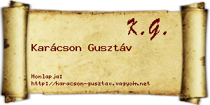 Karácson Gusztáv névjegykártya