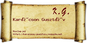 Karácson Gusztáv névjegykártya